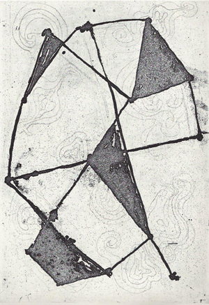 Philippe Vandenberg, etching for Exil de Peintre, Ergo Pers, 2003