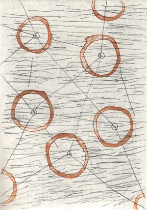 Philippe Vandenberg, etching for Exil de Peintre, Ergo Pers, 2003 